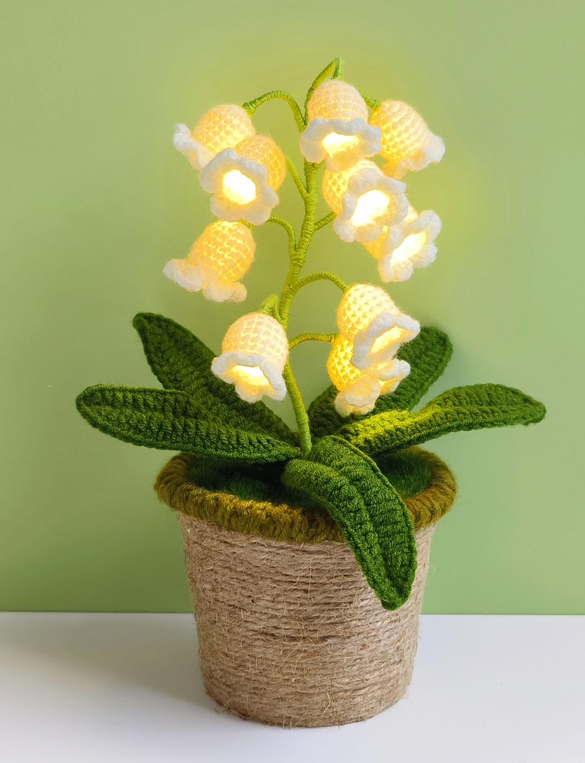 Lily's shop/土日祝はお休み 　no1 Forvermand Lily of The Valley Lamp, Crochet Artificial Flower with